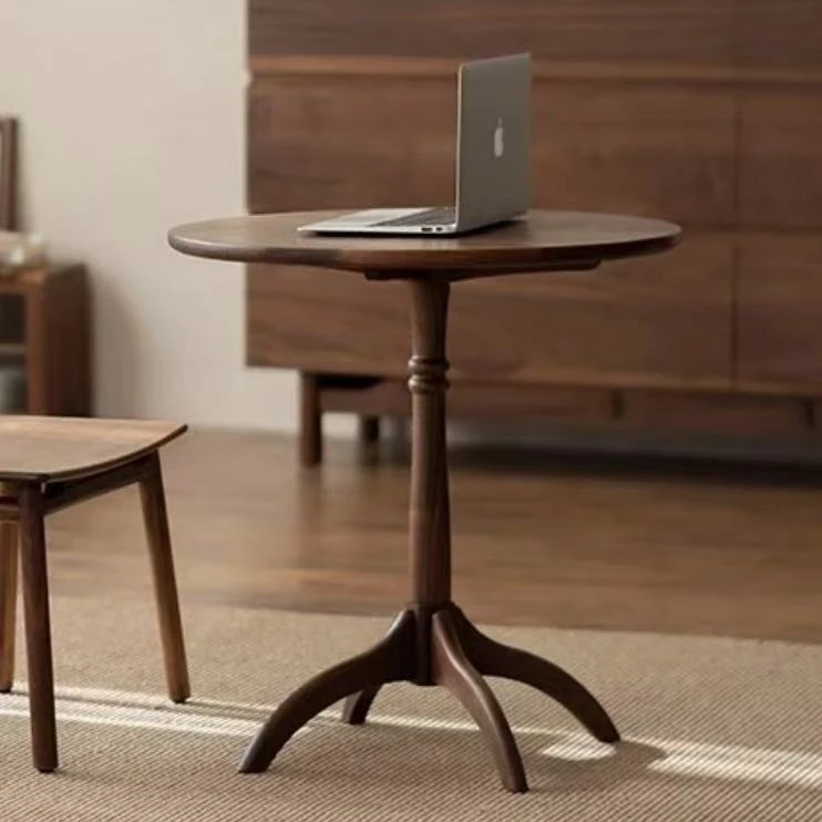 【圆几茶几】北美黑胡桃新款圆形边几小桌子小茶几