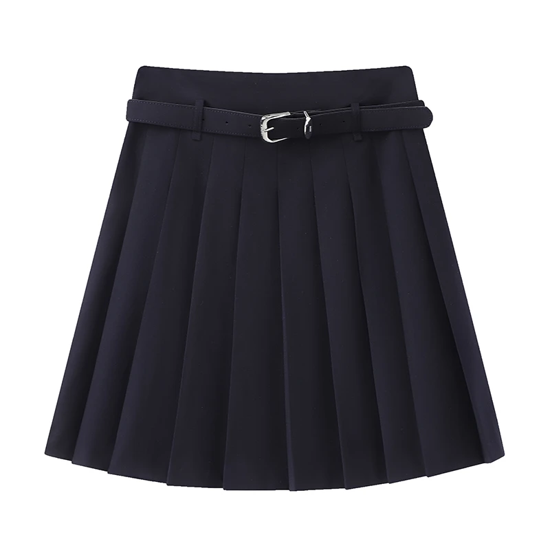 【半身裙】【商场同款】款2025年春新款灰色高腰A字裙半身百褶裙3505