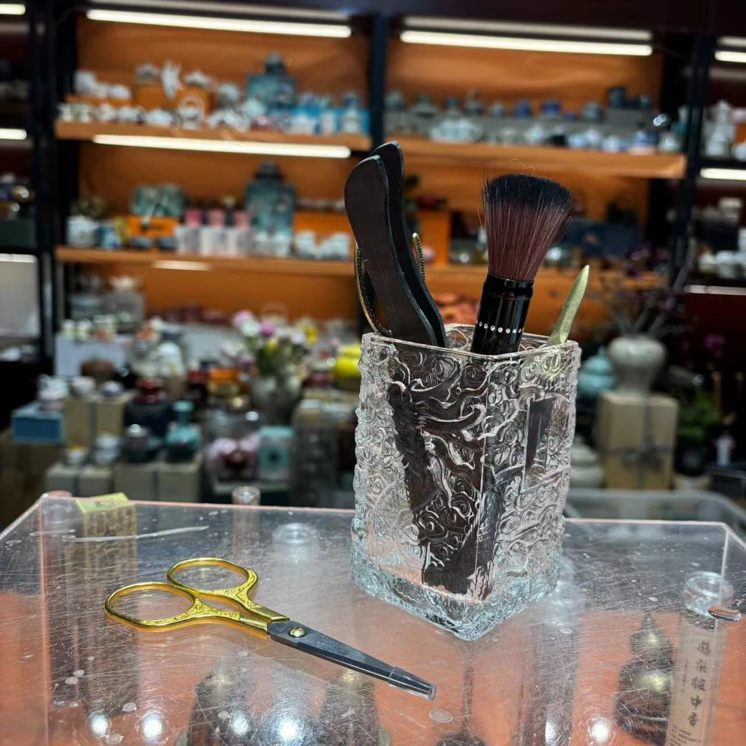 水晶四方茶道桶茶道六君子桌面茶具配件-1907