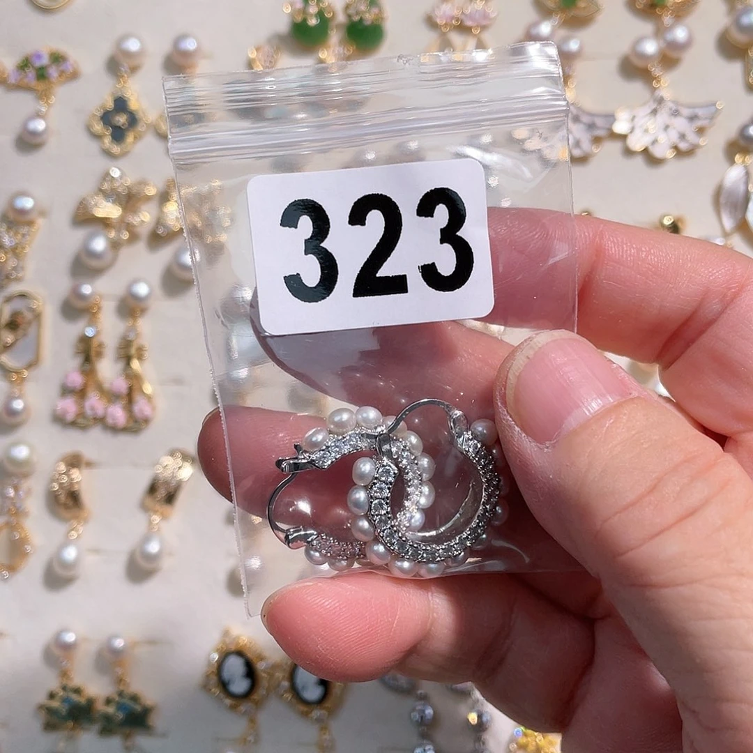 黄晶耳饰合金水**花