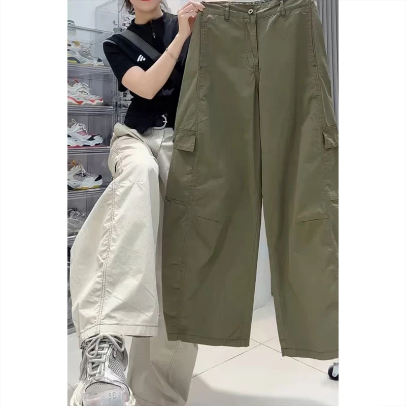 艾塔莉百搭宽松牛仔裤女夏季新款工装万刀阔腿裤梨型身材遮肉