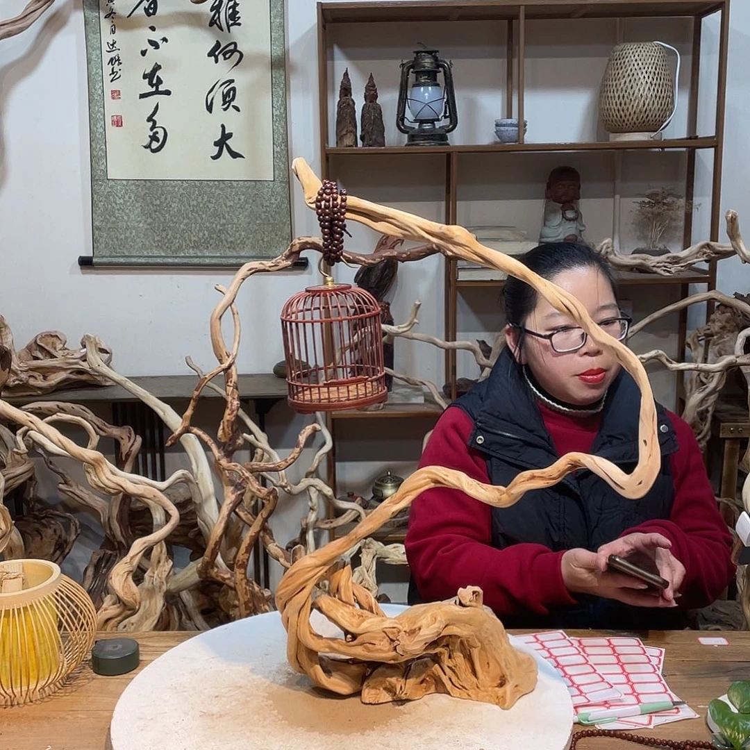 柏木杜鹃根根艺摆件