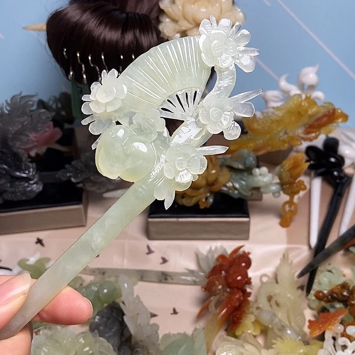 岫玉未镶嵌发簪发簪