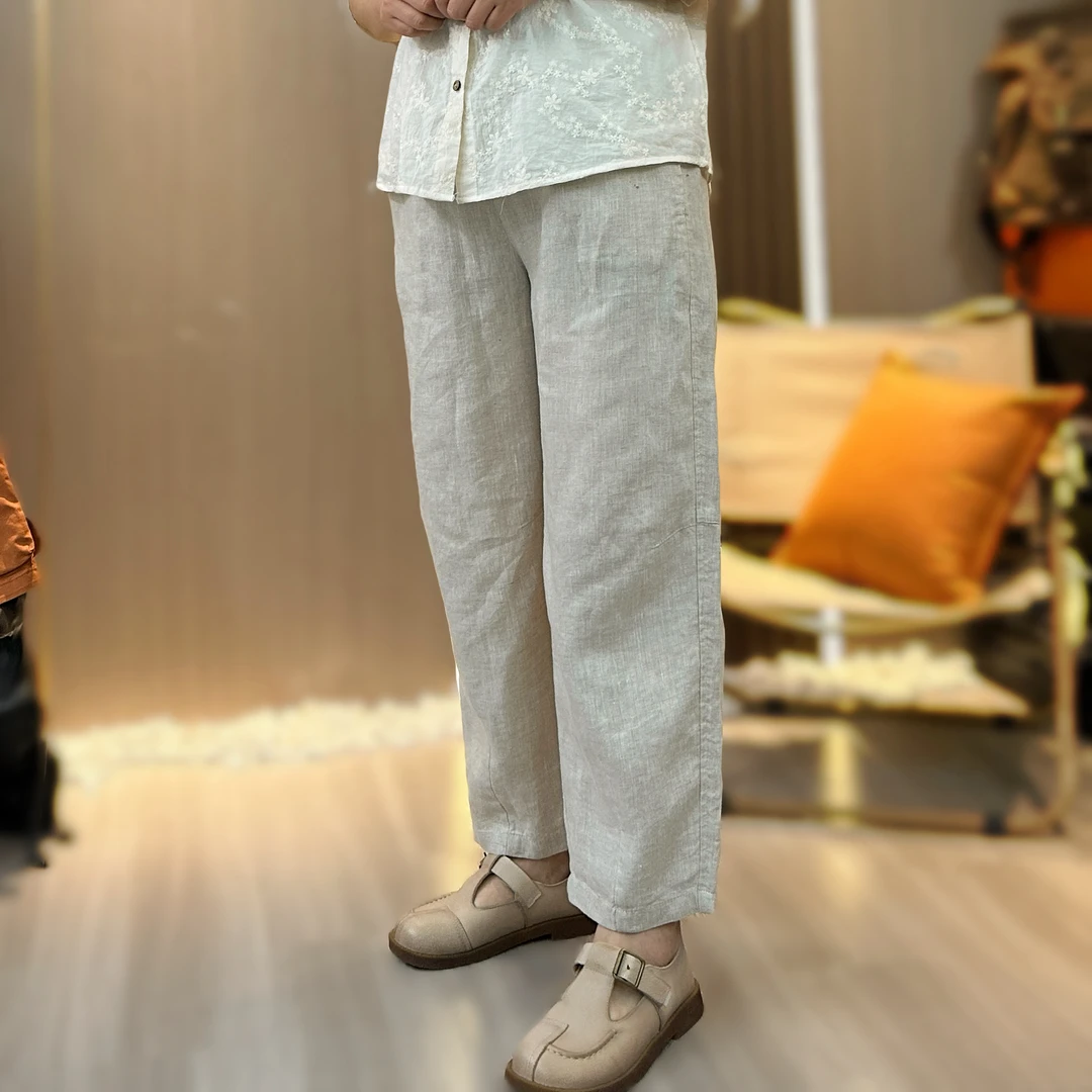 夏季女士中式哈润裤仙女风舒适九分休闲百搭宽松九分裤