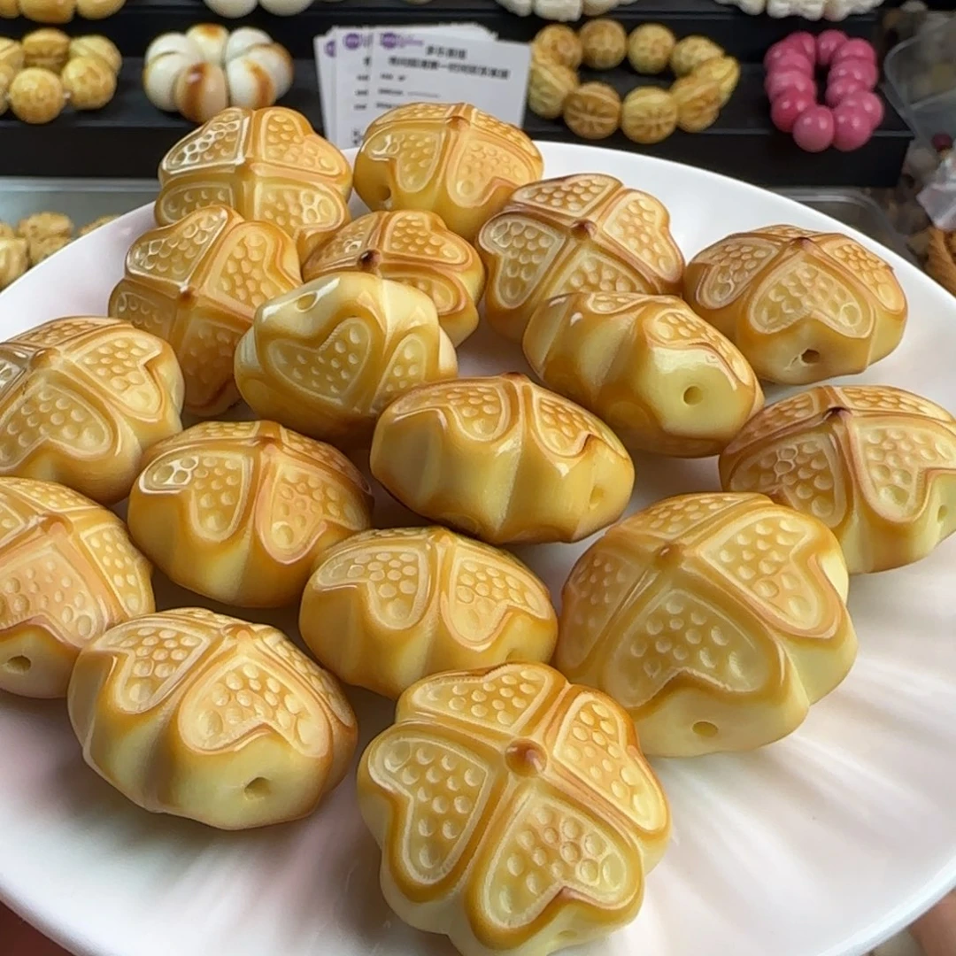 手串菩提根/象牙果微瑕疵炭烤大四叶草10颗