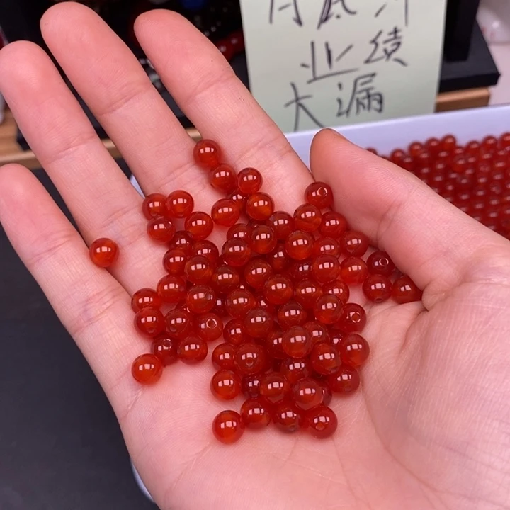 玛瑙/玉髓未镶嵌卡6红玛瑙，100个