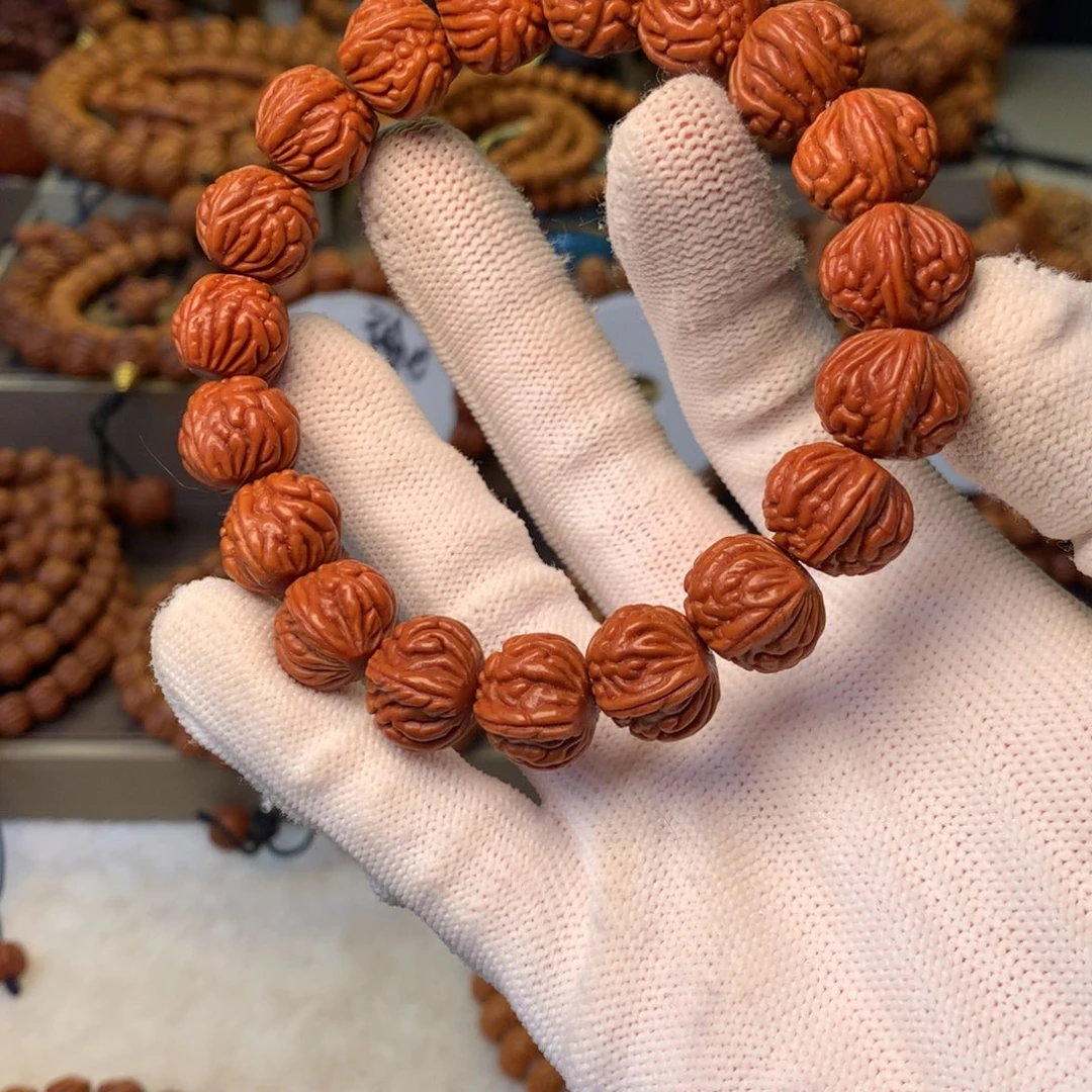 南***星手串桃核秦岭龙纹