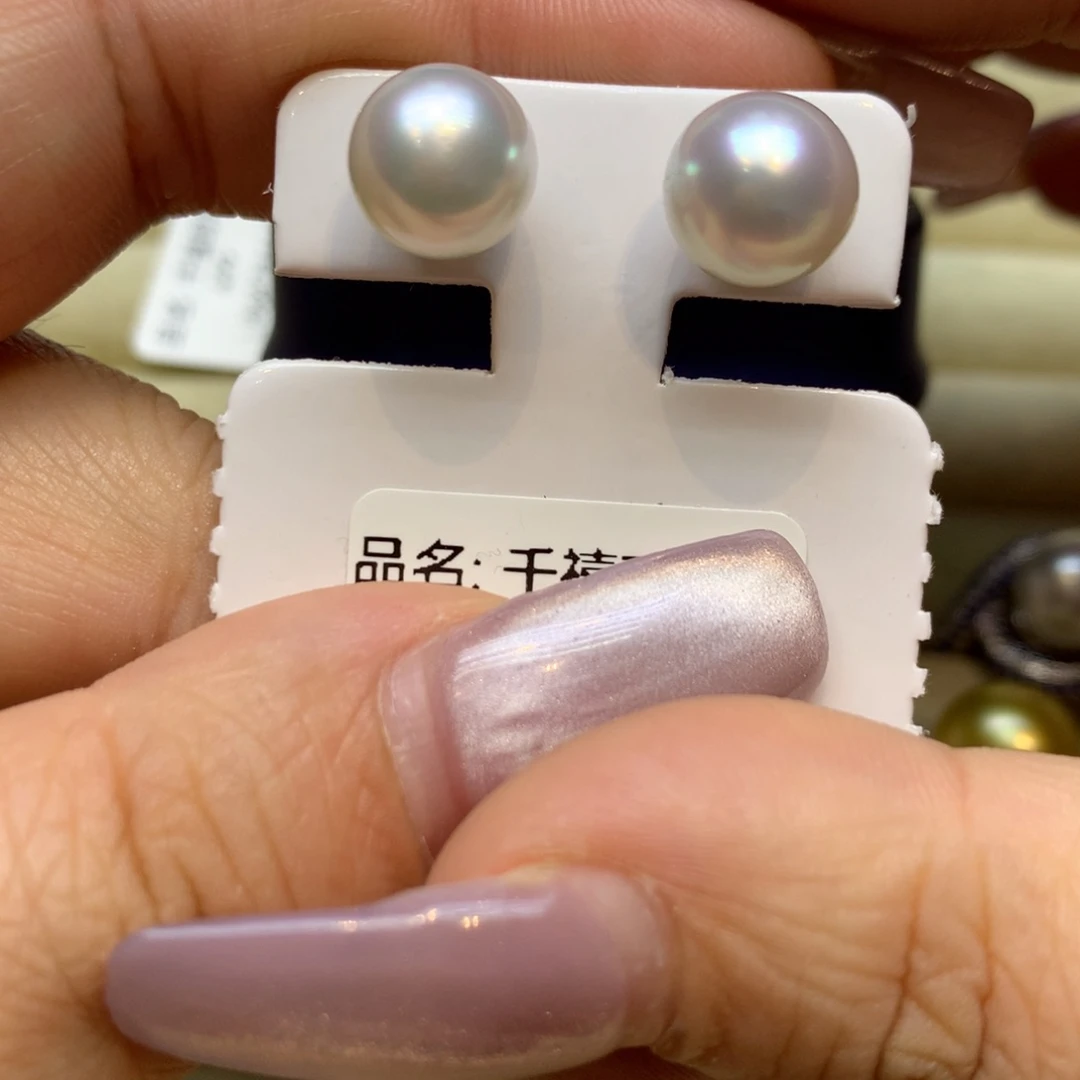 银S925镶嵌耳饰海水珍珠