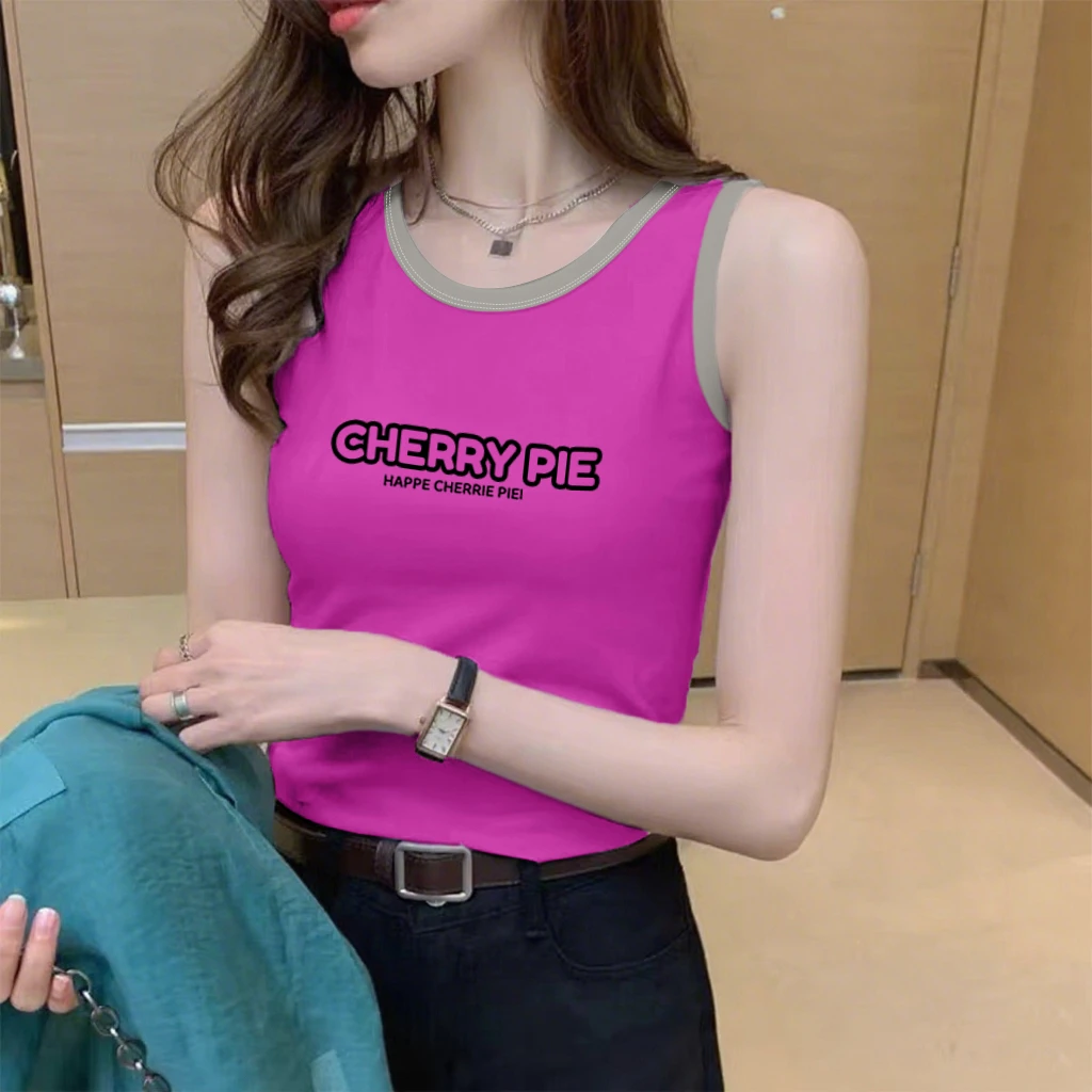 纯棉无袖t恤新款夏季修身内搭吊带背心纯棉t恤衫欧若风穿搭上衣