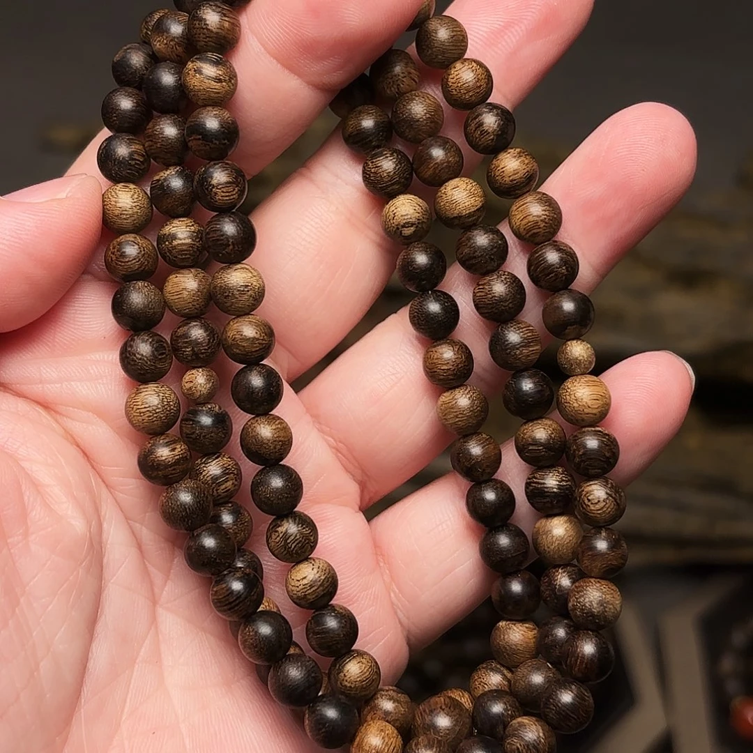 沉香手串越南芽庄黄棋楠瘤疤06×108