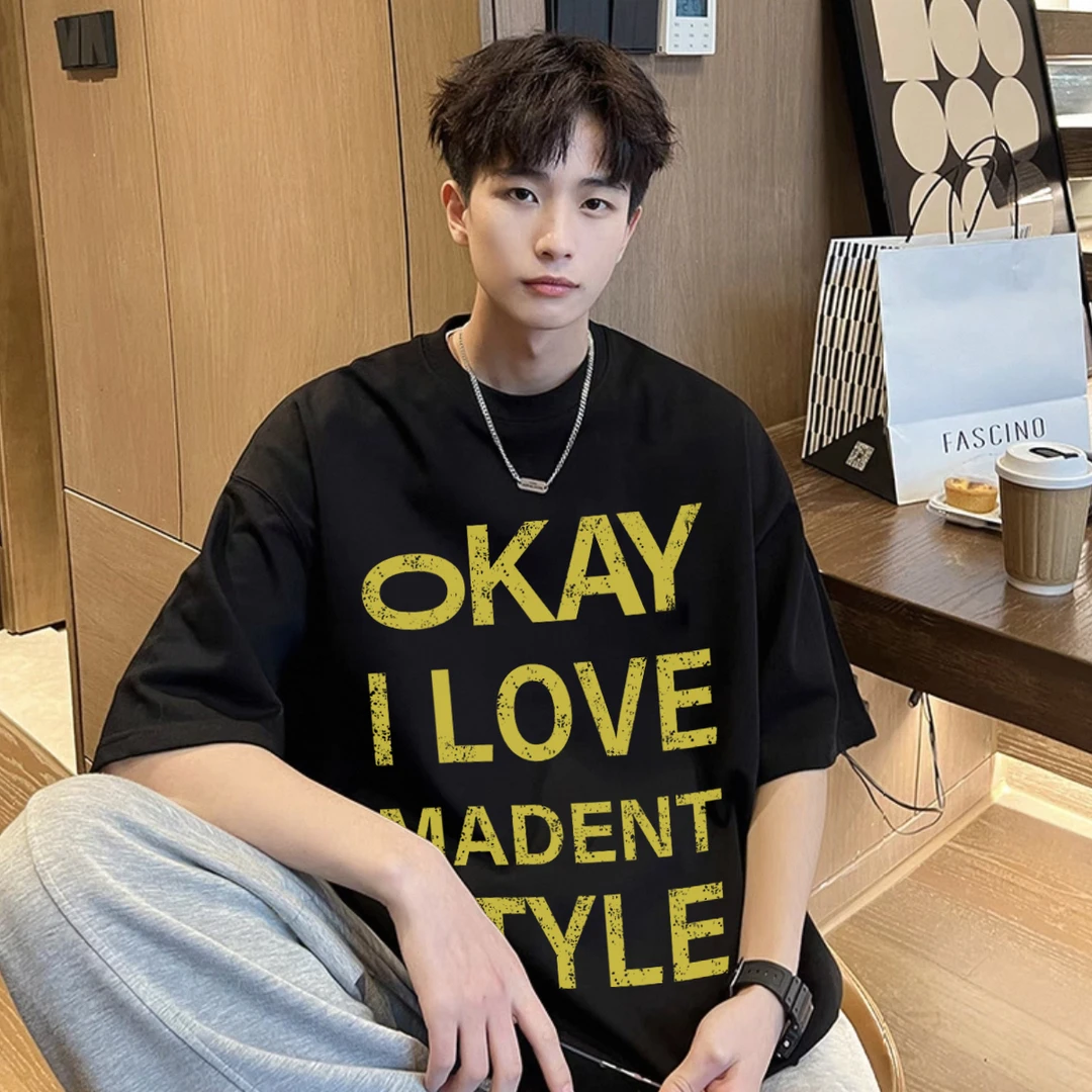 美式重磅纯棉短袖T恤男夏季潮牌短袖内搭打底ins精梳棉欧若风半袖