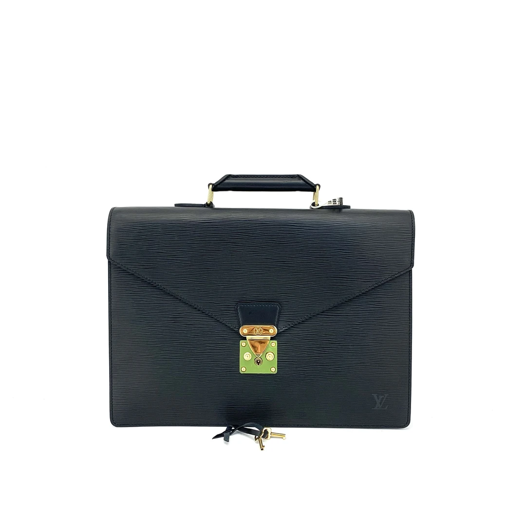99新 LouisVuitton/路易威登 经典商务水波纹单扣公文包  尺38/28