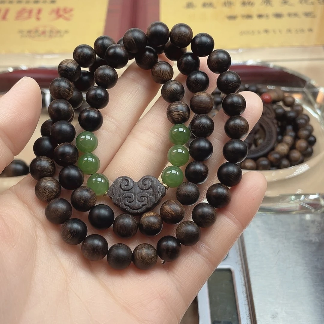 沉香手串玖*六越南芽庄帝王紫玉化瘤疤s级0.8