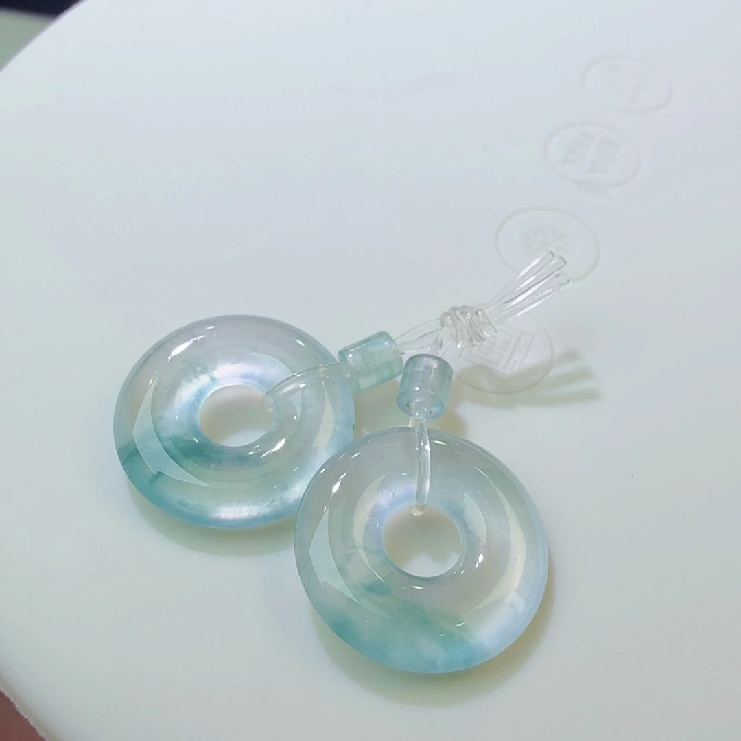 翡翠裸石高冰飘蓝花