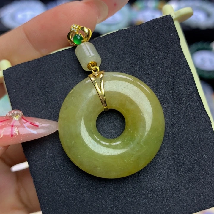 翡翠手链18K金镶嵌翡翠