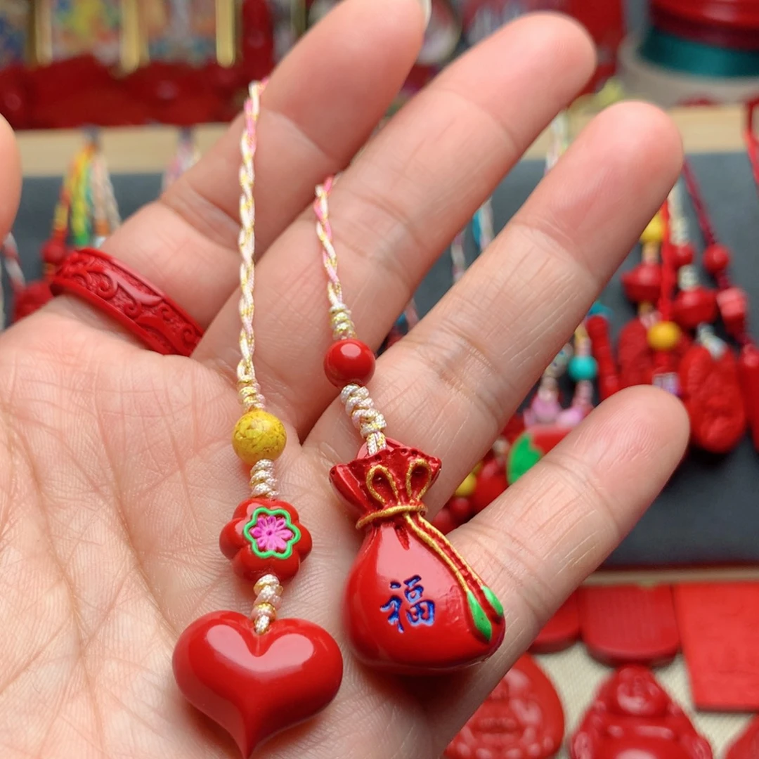 天然辰砂工艺品朱砂手机坠