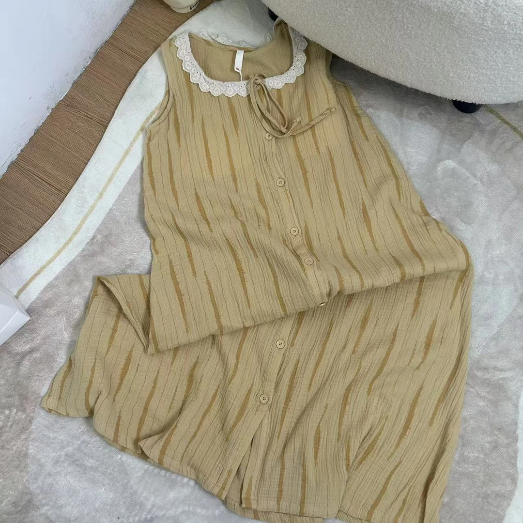 睡衣女款爆款2025新款自带胸垫吊带睡裙女款夏季碎花家居服可外穿