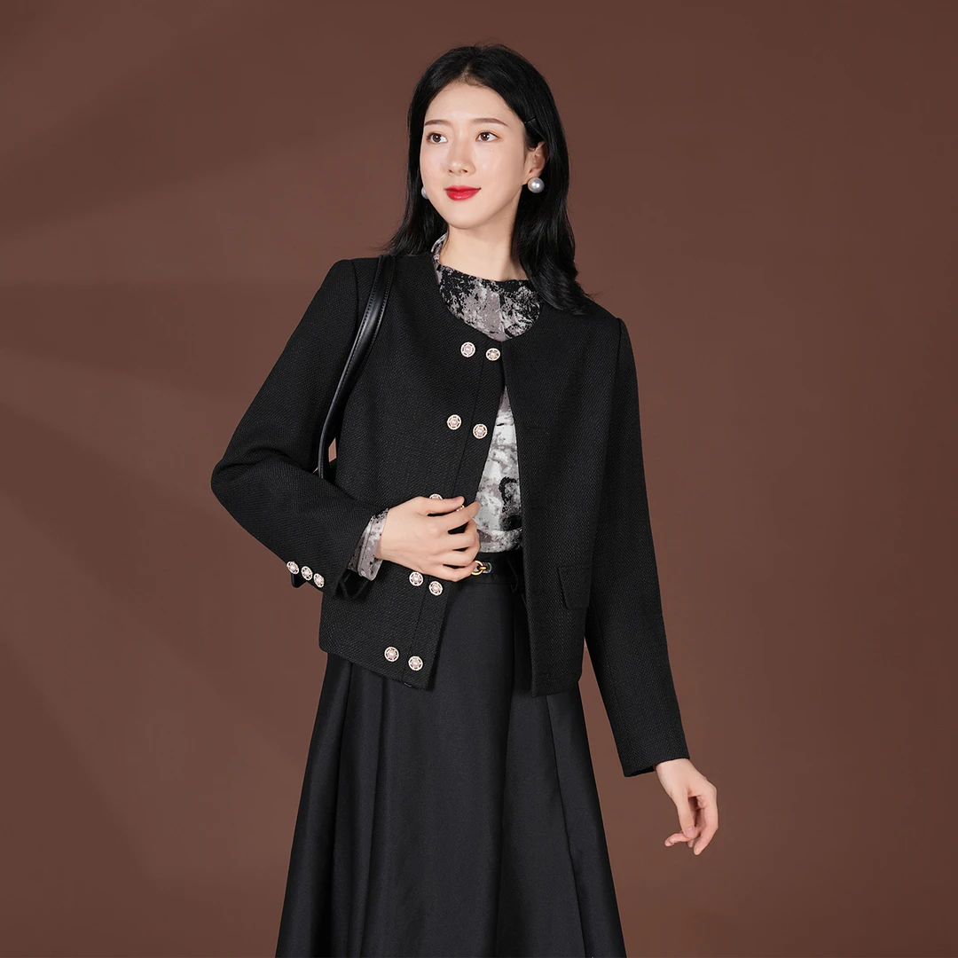 【秋季新款】法式设计感名媛气质优雅时尚气质百搭小香外套AQ2862