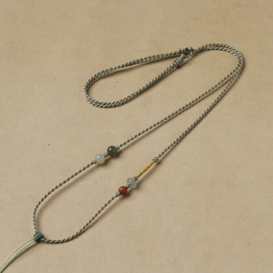 和田玉吊坠挂绳手工编织项链简约挂件绳子153