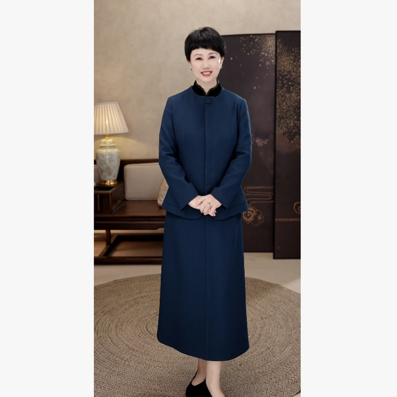 25年春秋时尚气质简约女款圆领外套半裙a23764/81