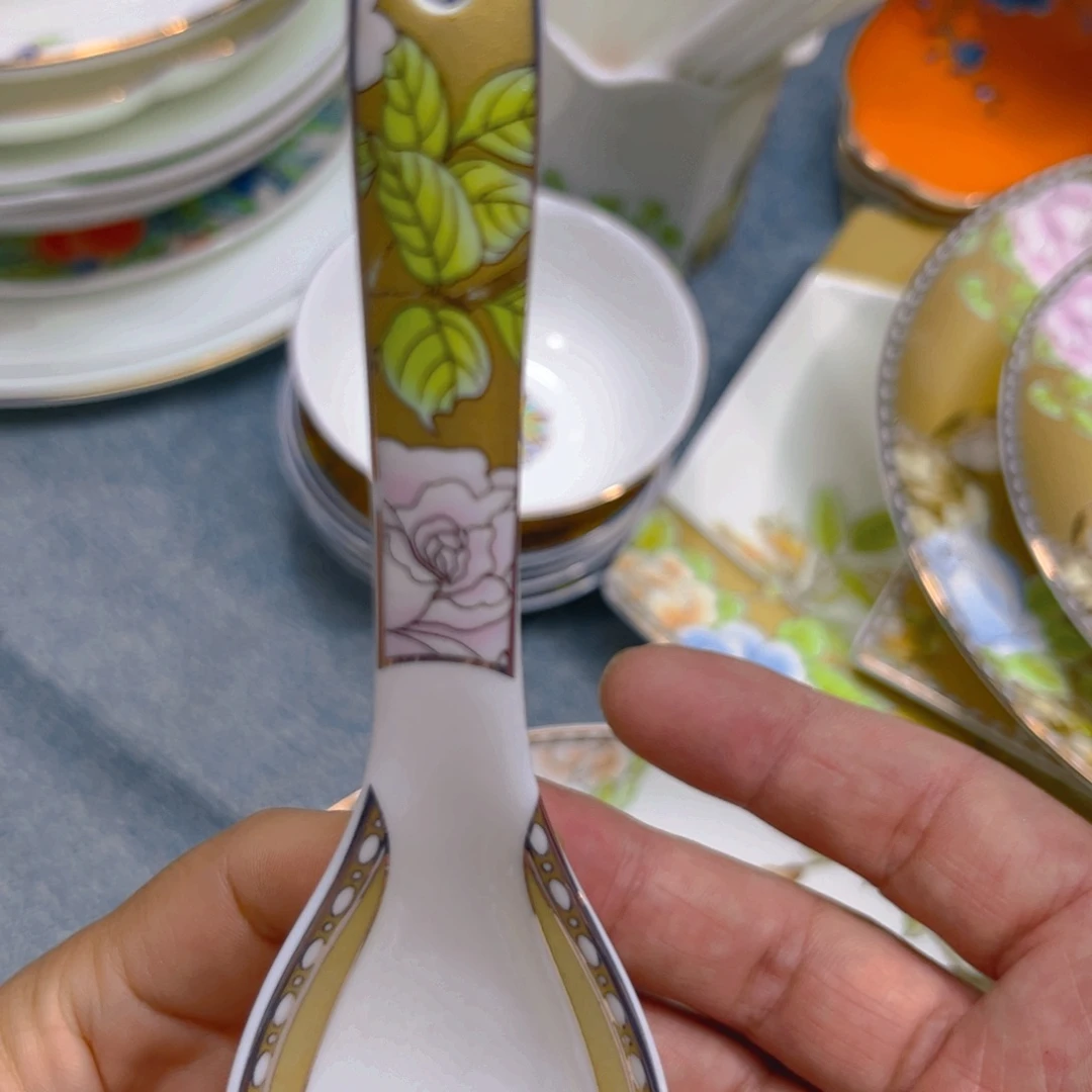 瓷片琴瑟小勺六个微瑕