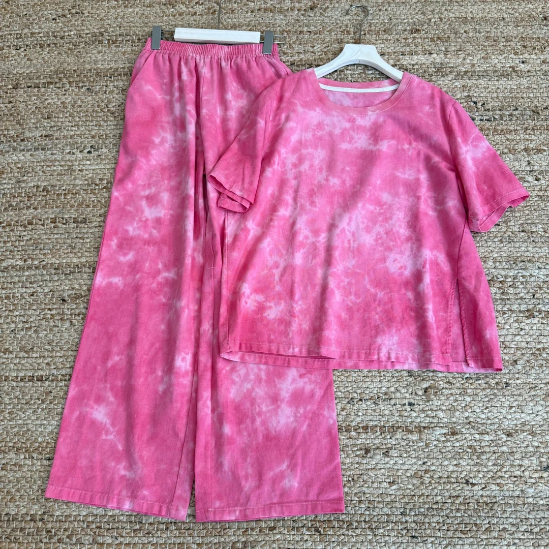 [步戏]Q959夏季新款复古套装宽松时尚休闲薄款上衣+长裤