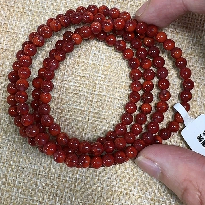 未镶嵌手链南红玛瑙项链多圈原矿南红瓦西牛血红双色5