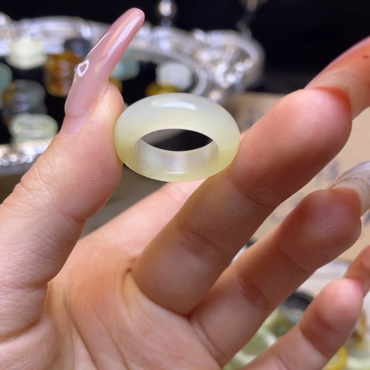 蛇纹石玉合金戒指73-17.2