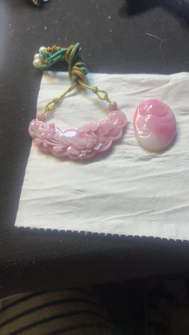 定制款独玉芙蓉粉花加佛功