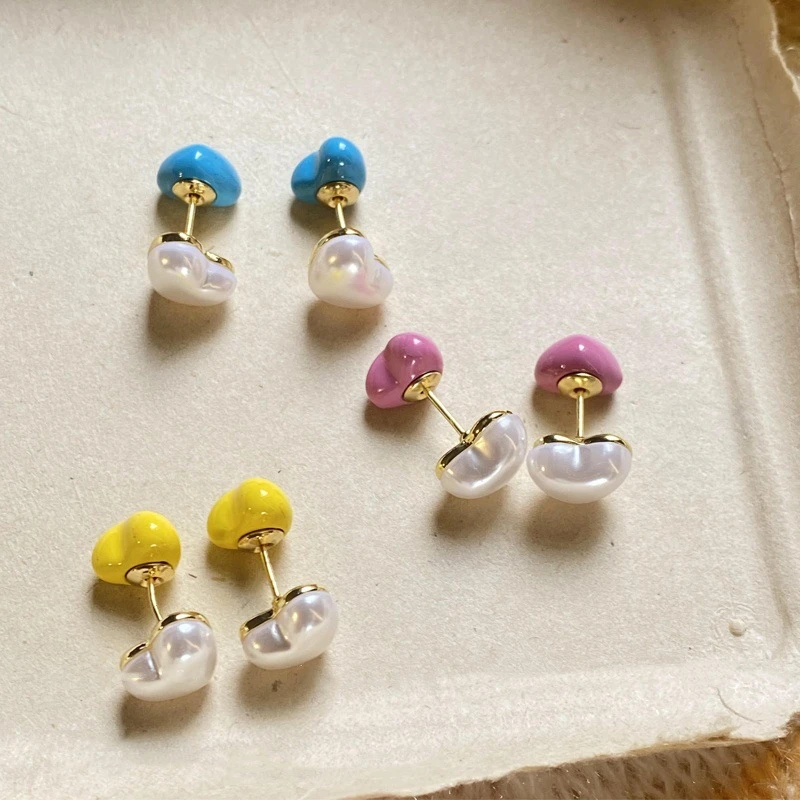 铜合金耳饰 两戴爱心耳钉2025新款爆款高级感耳环925银针精致饰品