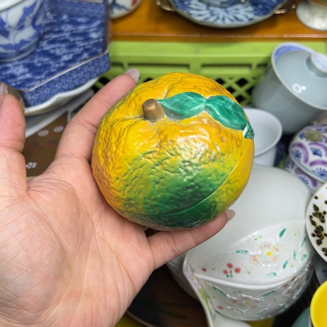 陶粗陶 橘子罐 好看的