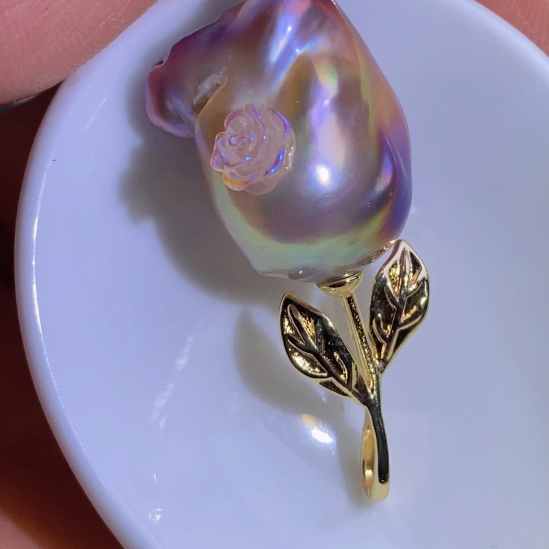 银S925镶嵌天然淡水珍珠淡水珍珠