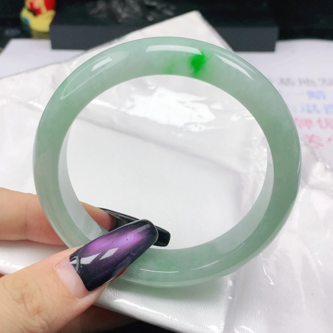 未镶嵌手镯翡翠翡翠58.0飘阳绿正圈