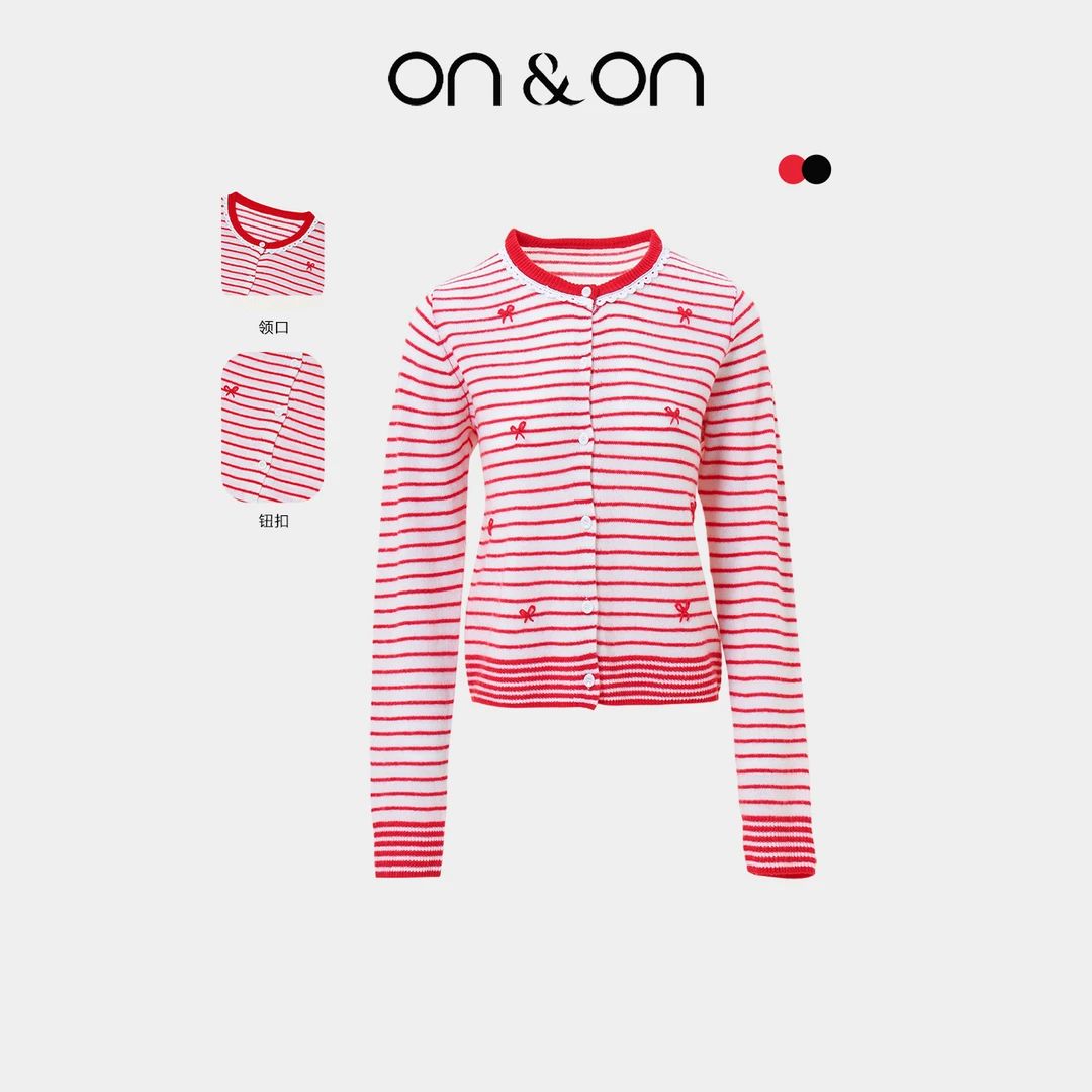 25秋冬新款韩系经典时尚百搭条纹针织开衫NNWW41440