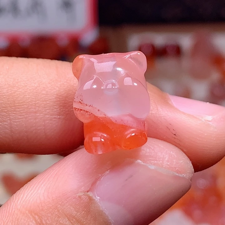 南红玛瑙未镶嵌南红害羞熊