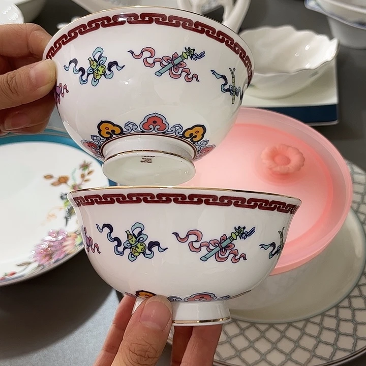 瓷片微瑕骨瓷碗两只装特惠