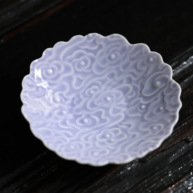 【非遗好物】紫罗兰云间·祥云小碟-茶道配件（Q6268）