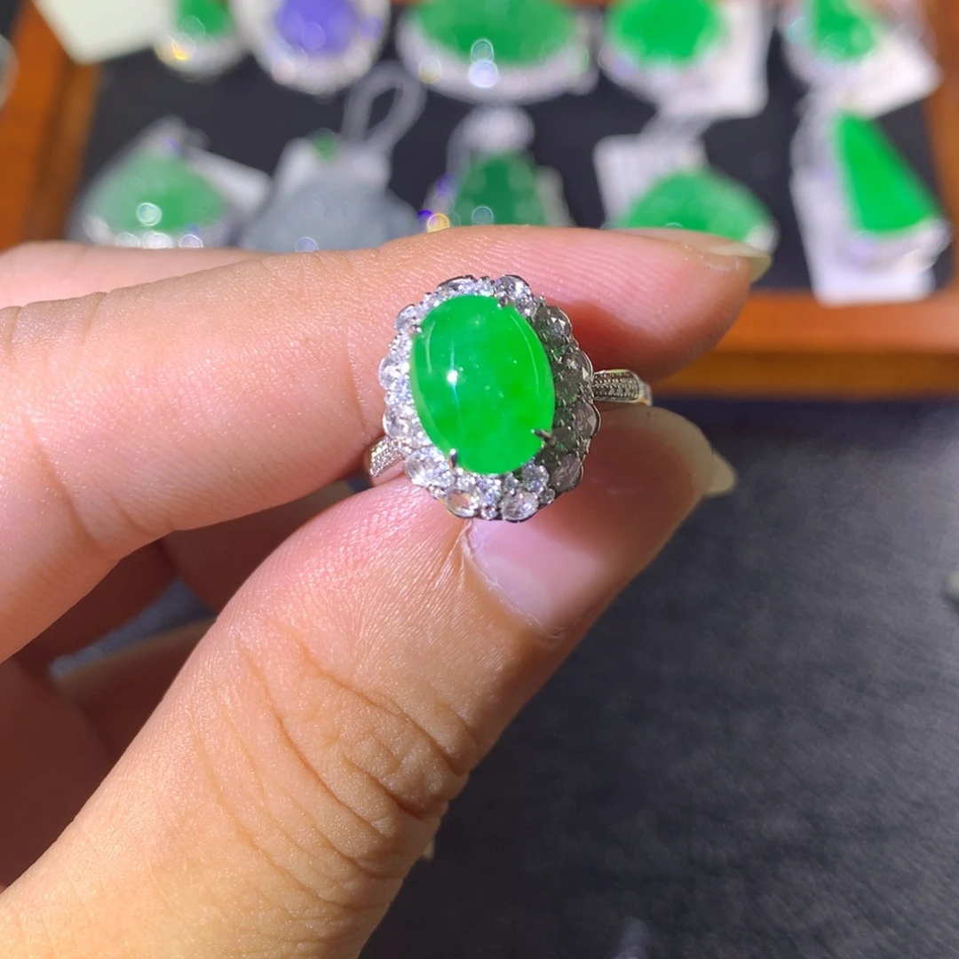 翡翠18K金镶嵌戒指两用款