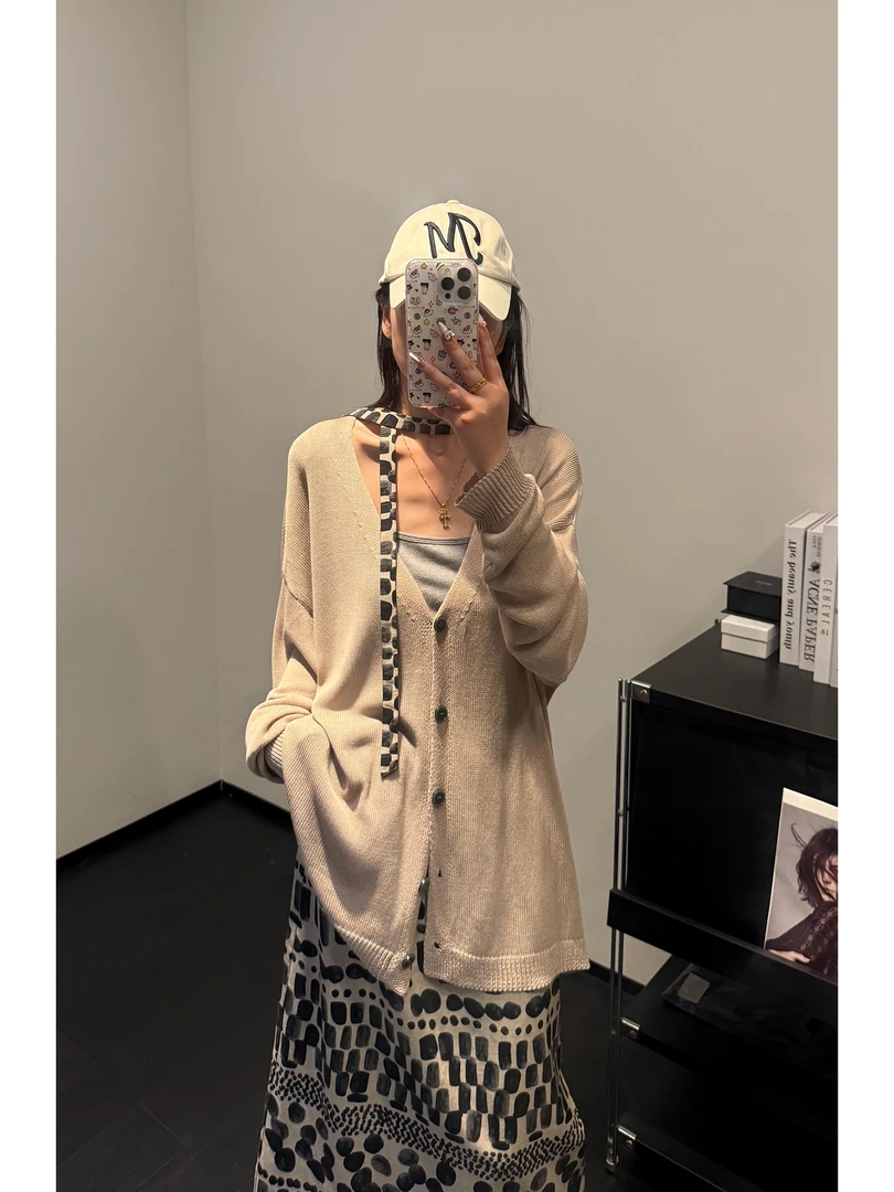 MMAN【麻感亲肤开衫】设计感针织衫女爆款显瘦气质宽松温柔外搭上衣