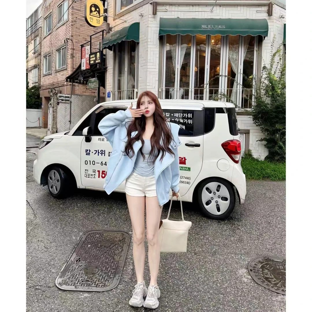 DACPAN-“斜影”斜拉链大版连帽卫衣外套 2025/盼·YP396