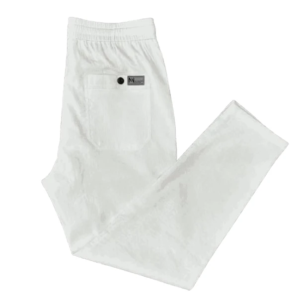 棉麻微锥直筒裤速干宽松小脚裤春秋中性款冰丝常规修身束脚运动裤