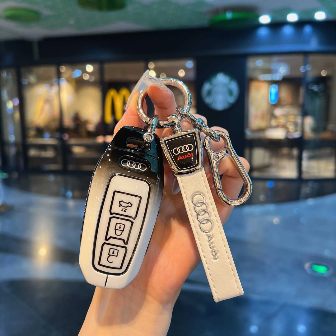 适用25款奥迪A6L e-tron钥匙套专用A5L/Q6L e-tron高级金属壳包扣