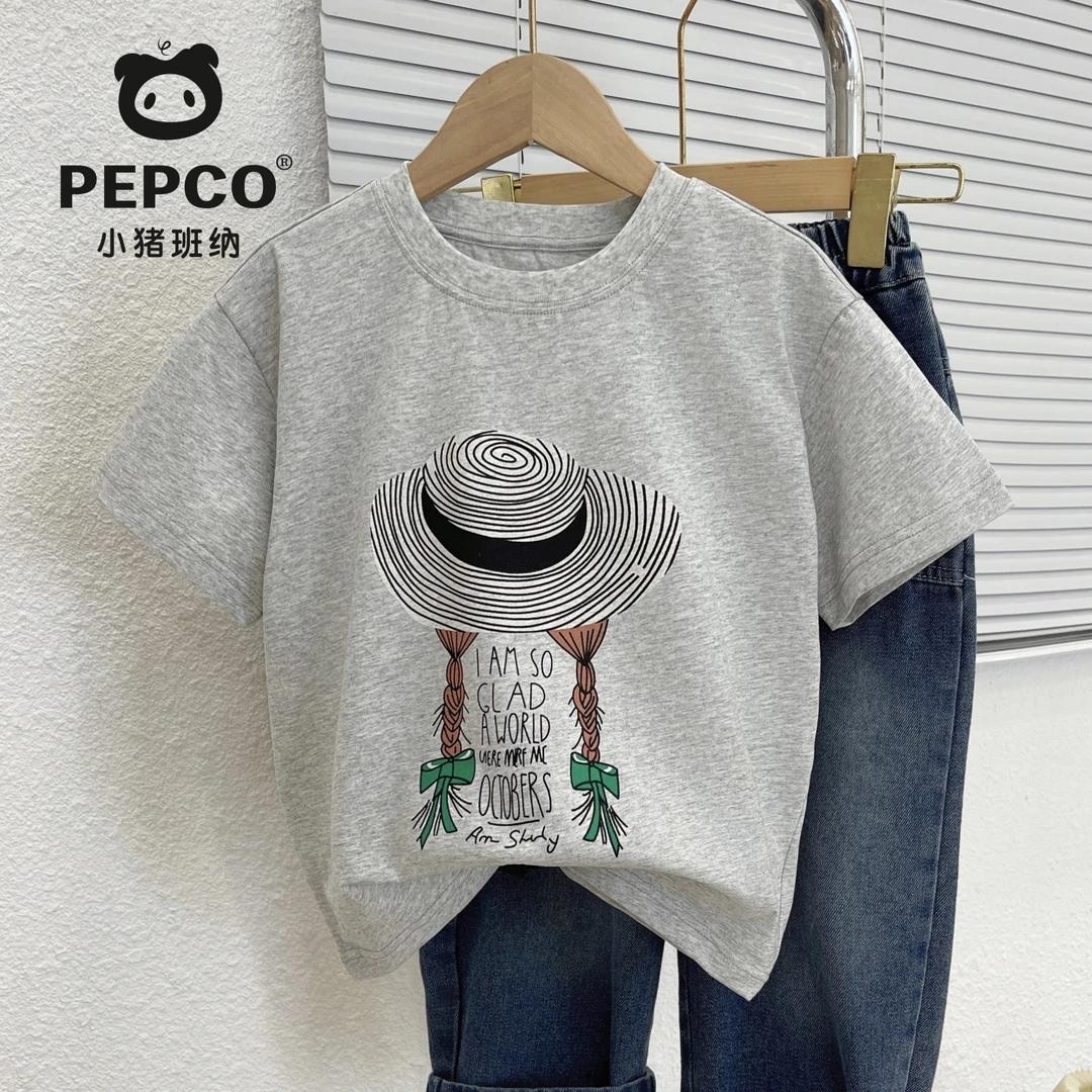 PEPCO/小猪班纳儿童夏季女童短袖T恤2025新款卡通圆领体恤上衣潮