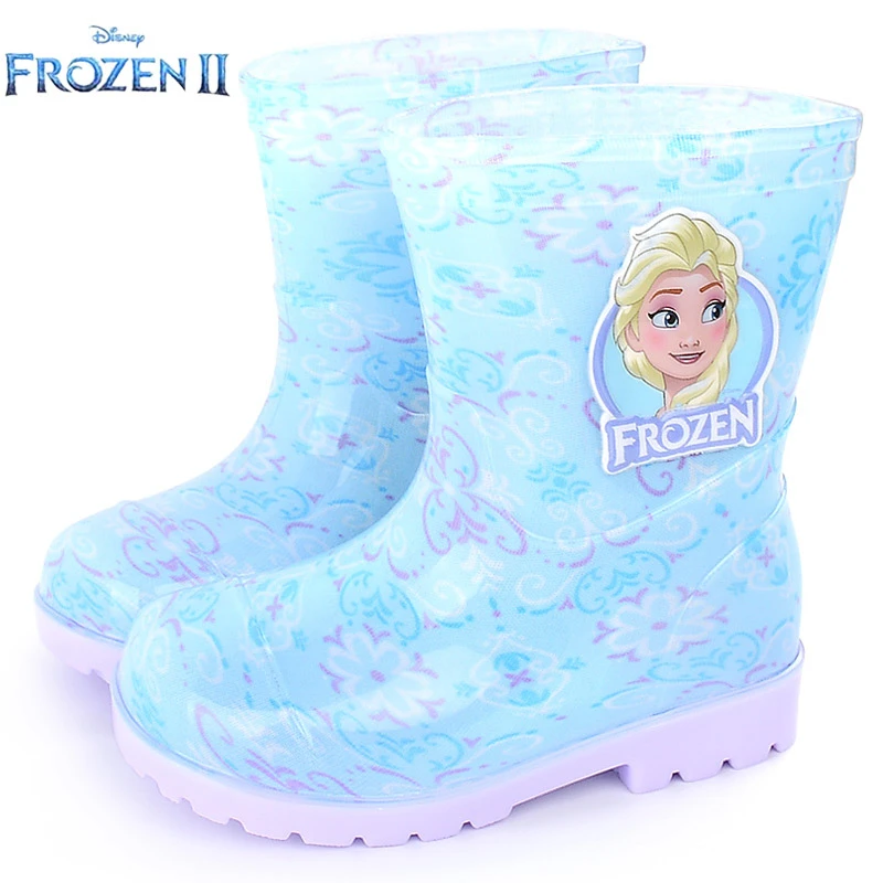 迪士尼儿童雨鞋女童水鞋中小童幼儿园水靴女宝宝爱莎公主防滑胶鞋