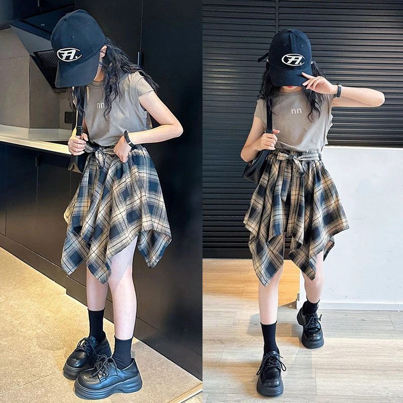 女童夏装套装2025新款女孩夏季潮酷穿搭女孩洋气时髦又酷又飒童装