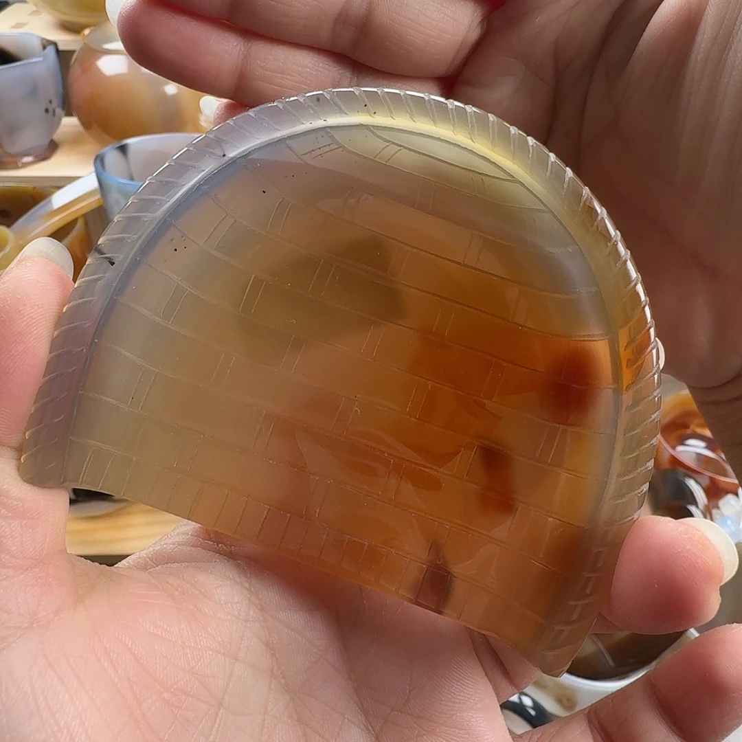 玛瑙/玉髓未镶嵌簸箕
