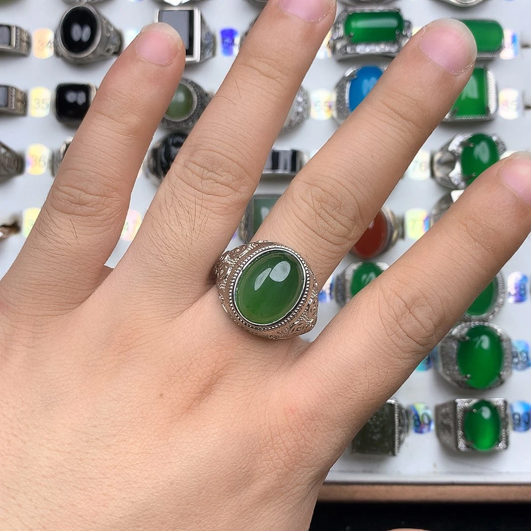 和田玉合金戒指78