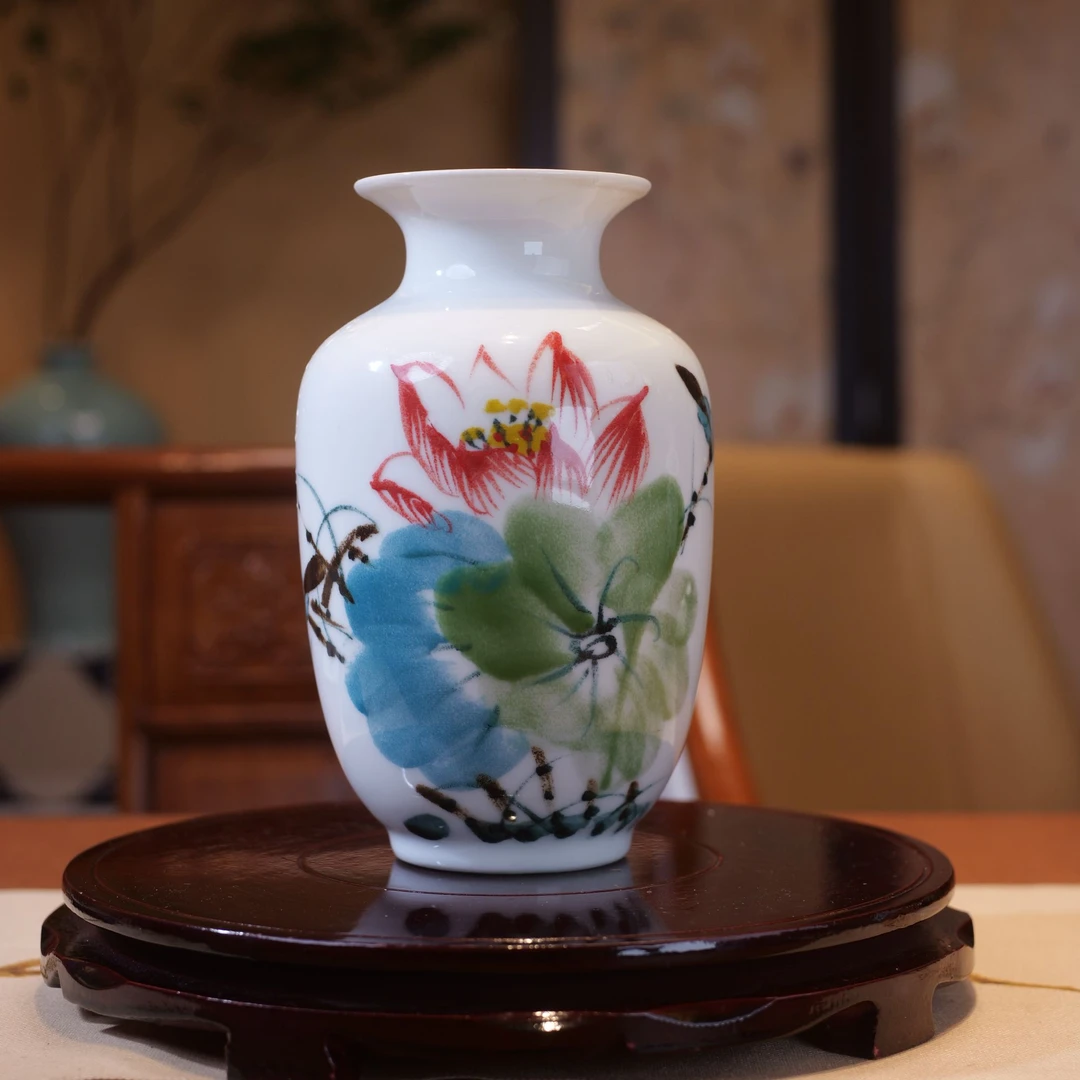 景德镇陶瓷手绘青花陶瓷灯笼瓶04dctc