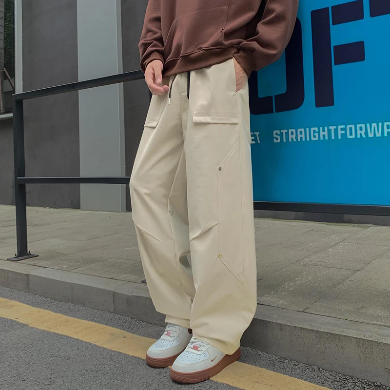 2025新款秋季长裤休闲裤宽松休闲冲锋伞兵阔腿裤韩版潮流工装裤