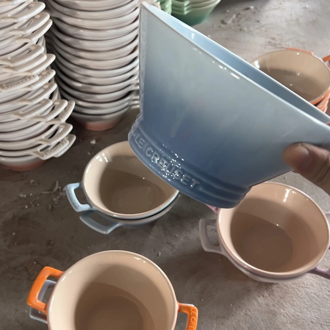 陶瓷 大斗笠碗 天蓝色